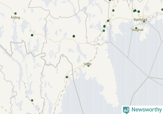 Karta över Säffle kommun