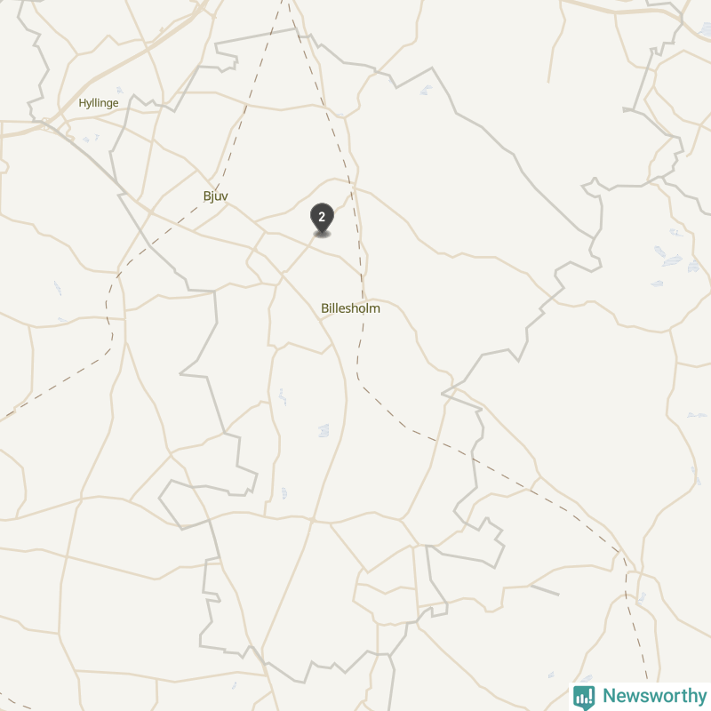 Karta över Bjuvs kommun