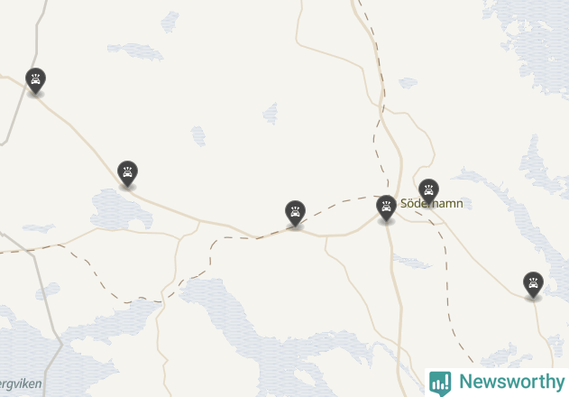 Karta över viltolyckor i Söderhamns kommun