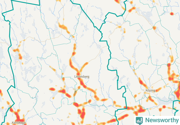 Karta över Lindesbergs kommun