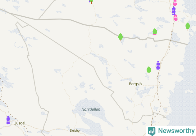 Karta över Nordanstigs kommun