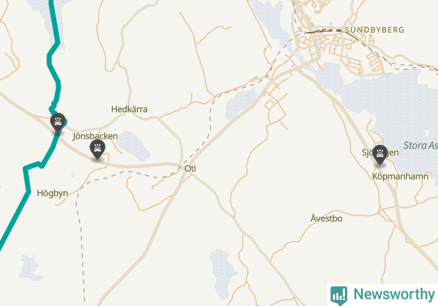 Karta över viltolyckor i Fagersta kommun