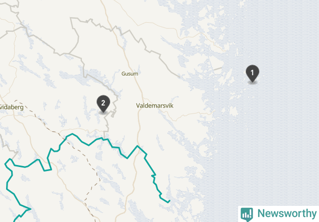 Karta över väderstationer i artikeln