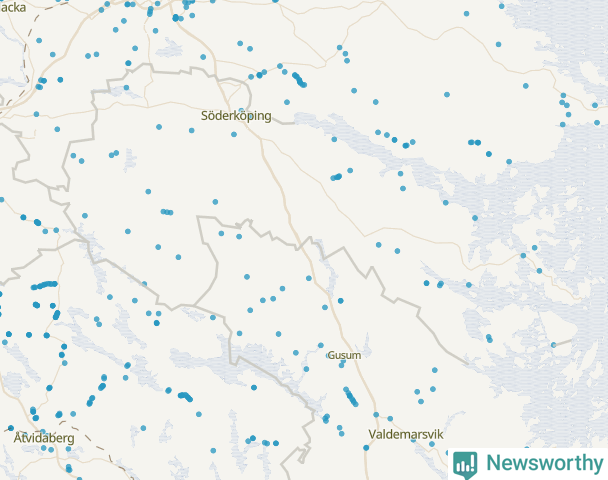 Karta över Söderköpings kommun