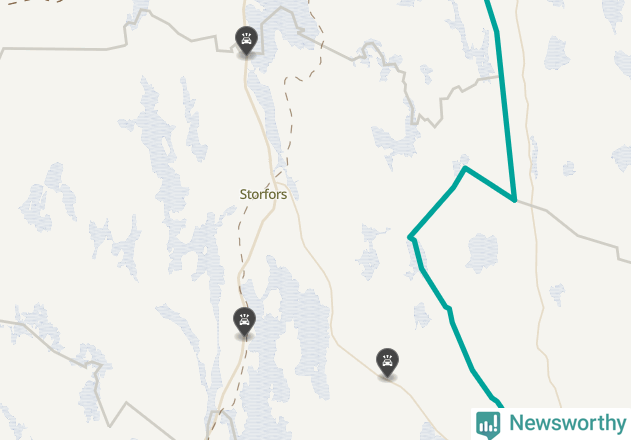 Karta över viltolyckor i Storfors kommun
