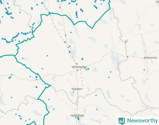 Karta över Vimmerby kommun