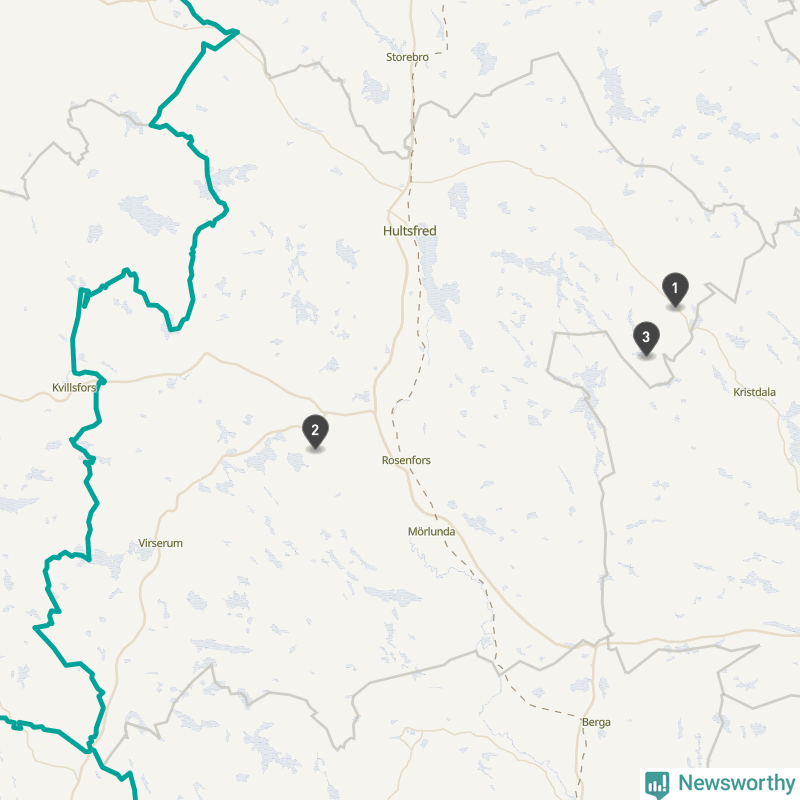 Karta över Hultsfreds kommun