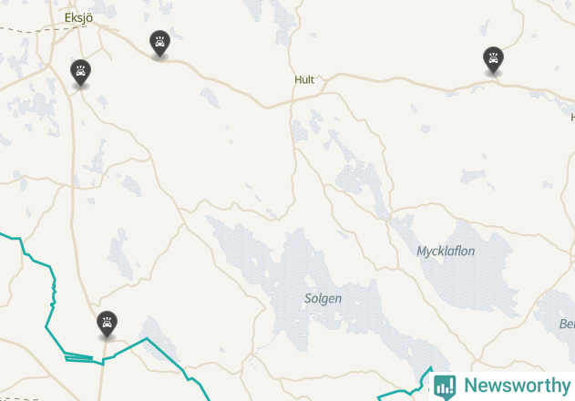 Karta över viltolyckor i Eksjö kommun