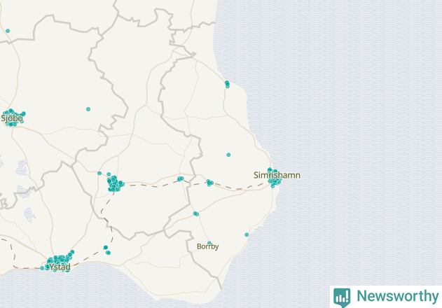 Karta över Simrishamns kommun