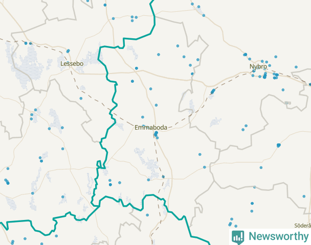 Karta över Emmaboda kommun