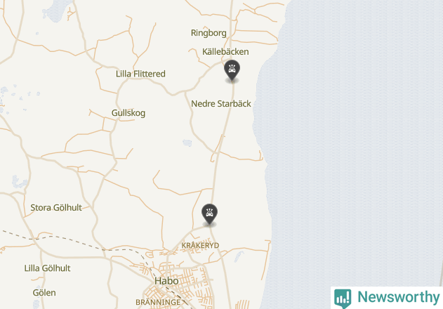 Karta över viltolyckor i Habo kommun