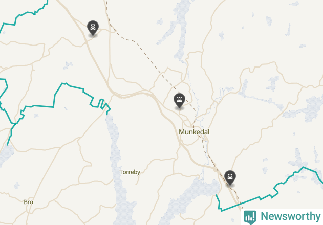 Karta över viltolyckor i Munkedals kommun