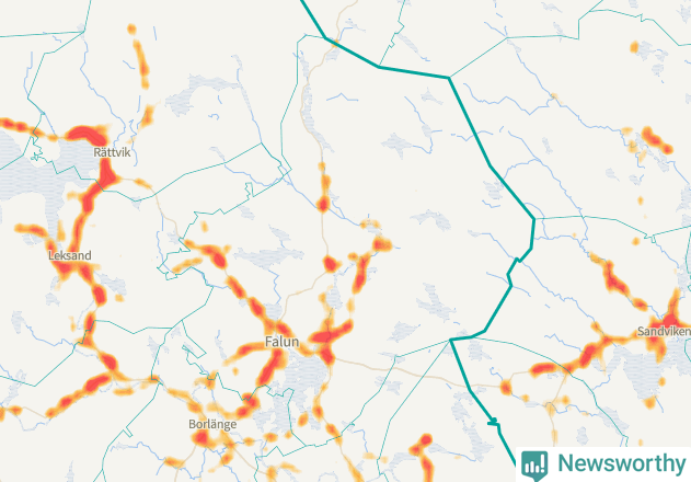 Karta över Falu kommun