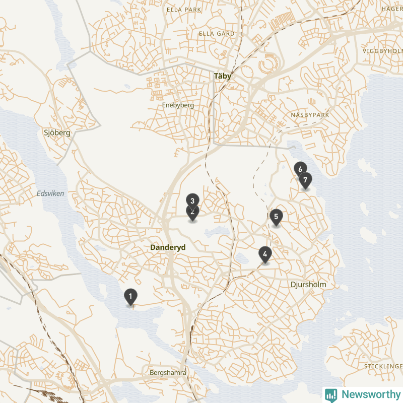 Karta över Danderyds kommun
