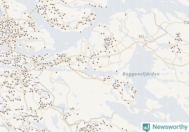 Karta över Nacka kommun