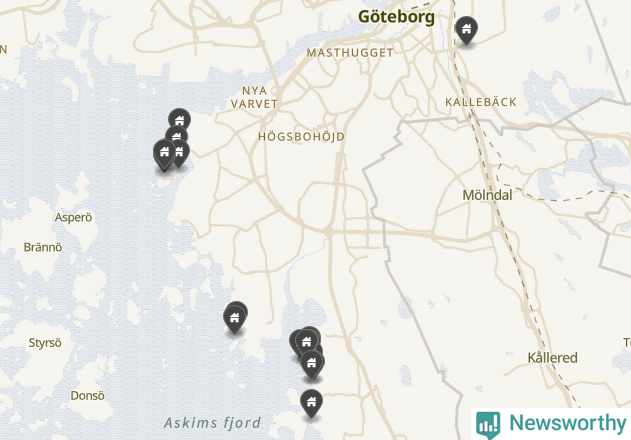 Karta över Göteborgs kommun