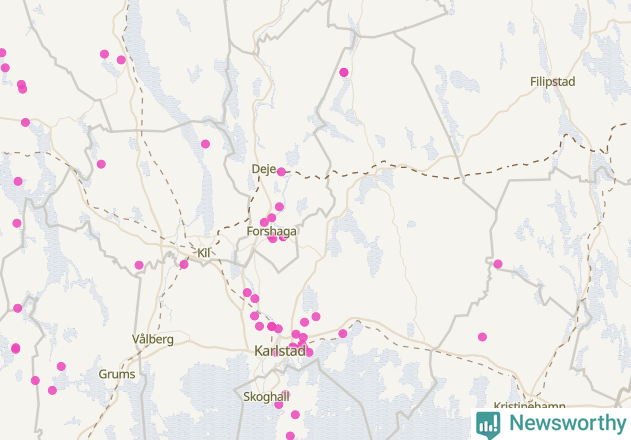 Karta över Karlstads kommun