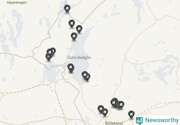 Karta över Bollebygds kommun