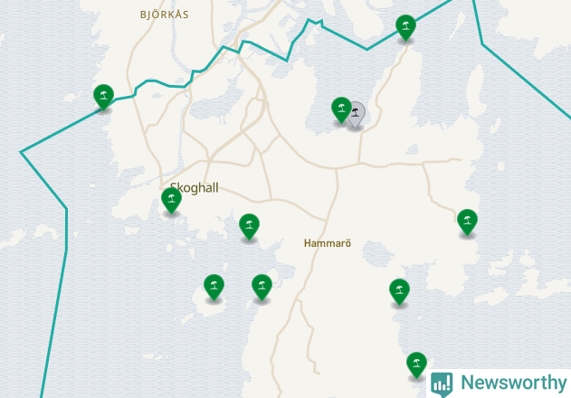 Karta över Hammarö kommun