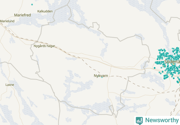 Karta över Nykvarns kommun