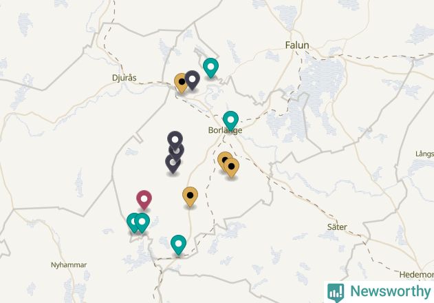 Karta över Borlänge kommun