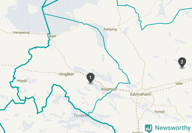 Karta över väderstationer i artikeln