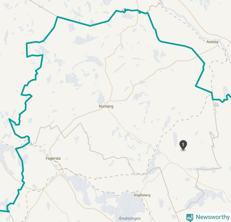 Karta över Norbergs kommun