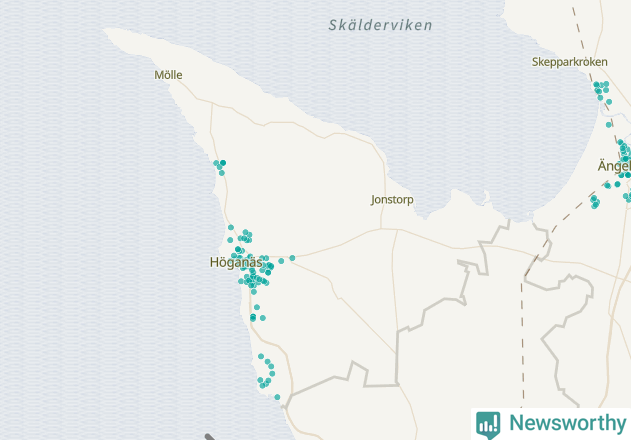 Karta över Höganäs kommun