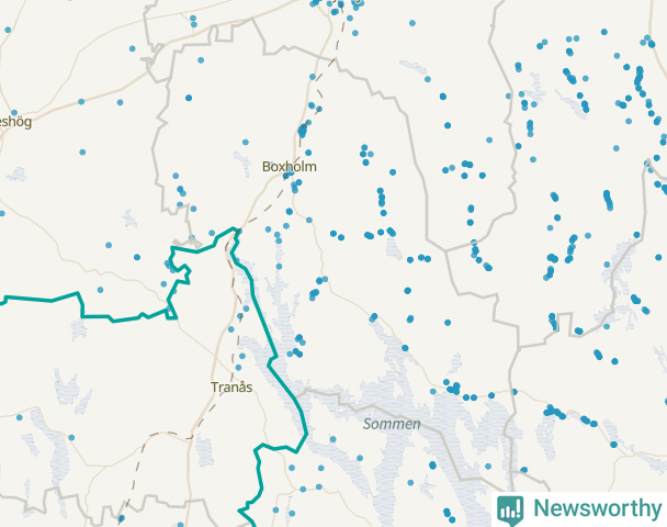 Karta över Boxholms kommun