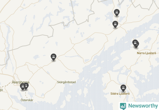 Karta över viltolyckor i Österåkers kommun