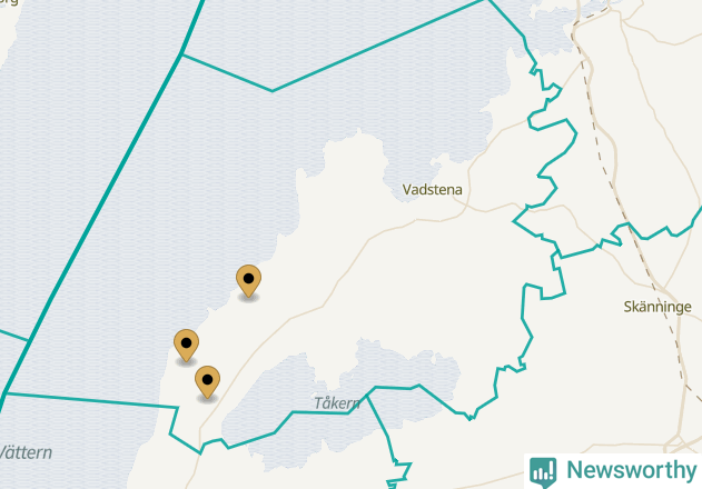 Karta över Vadstena kommun