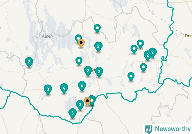 Karta över Tingsryds kommun
