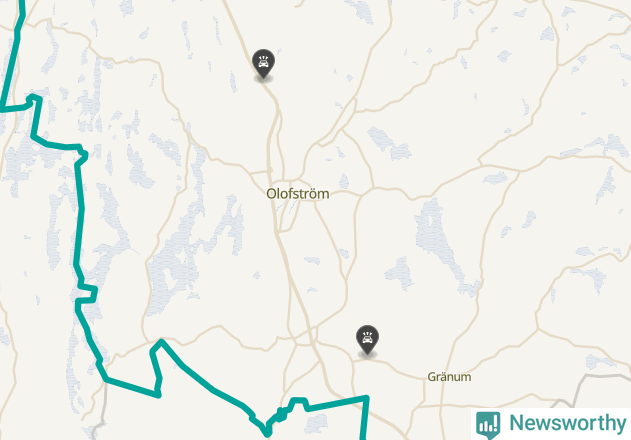 Karta över viltolyckor i Olofströms kommun