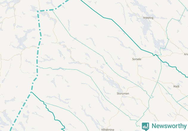 Karta över Storumans kommun