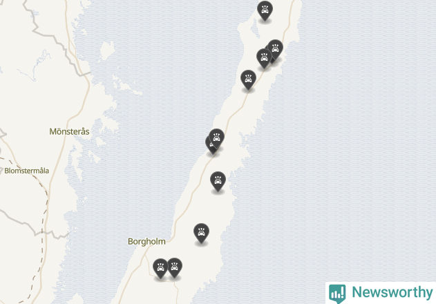 Karta över viltolyckor i Borgholms kommun