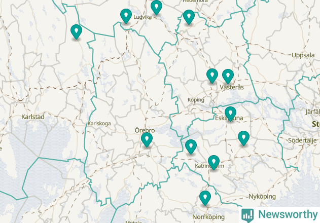 Karta över Örebro kommun
