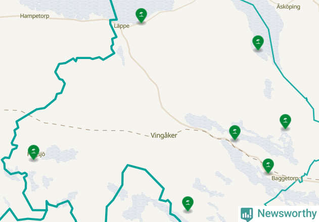 Karta över Vingåkers kommun