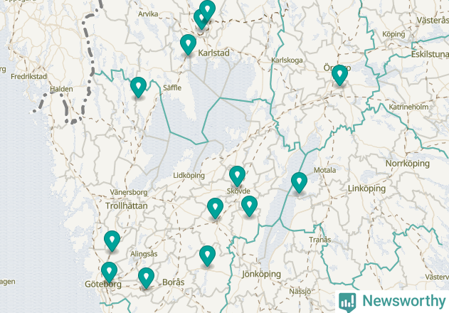Karta över Gullspångs kommun