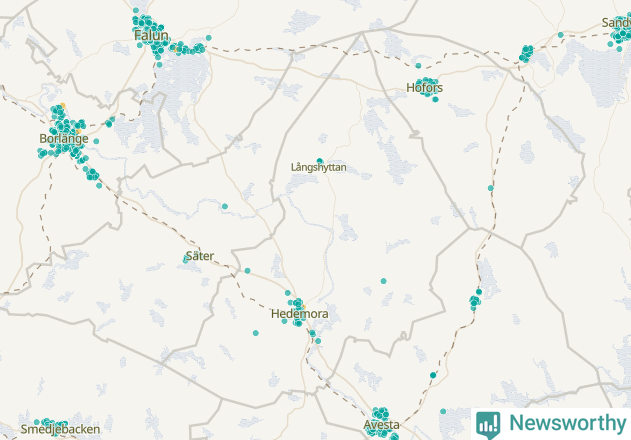Karta över Hedemora kommun