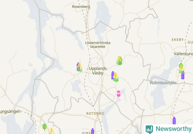 Karta över Upplands Väsby kommun