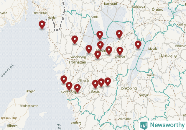 Karta över väderstationer