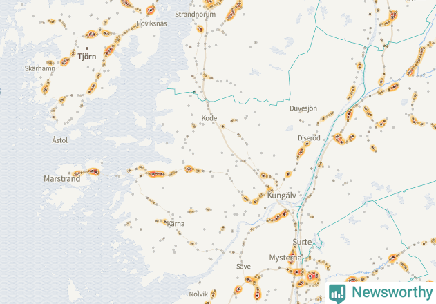 Karta över Kungälvs kommun