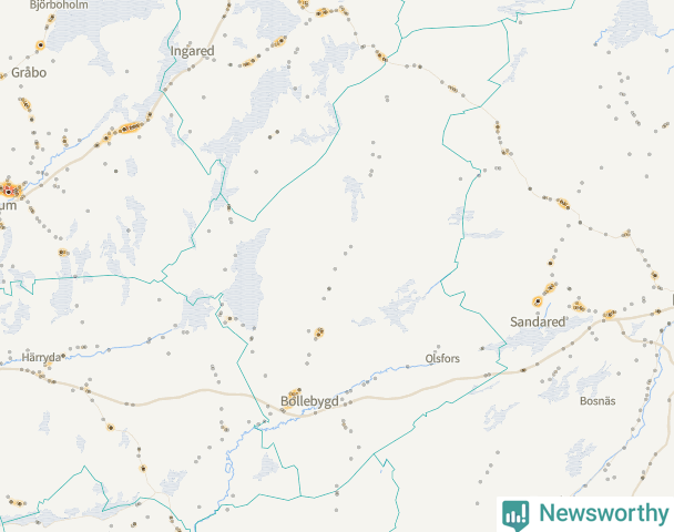 Karta över Bollebygds kommun