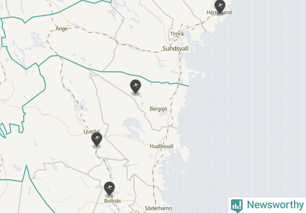 Karta över Nordanstigs kommun