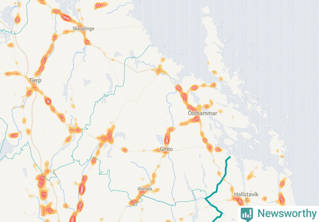 Karta över Östhammars kommun