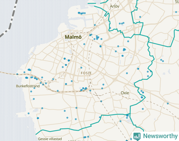 Karta över Malmö kommun