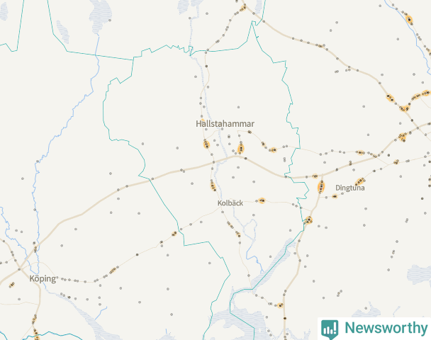 Karta över Hallstahammars kommun