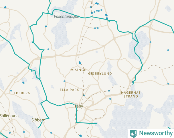 Karta över Täby kommun