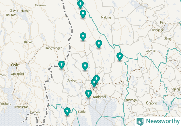 Karta över Arvika kommun