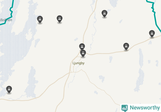 Karta över viltolyckor i Ljungby kommun